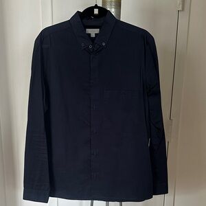 COS Navy Casual Button-Down Shirt
